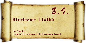 Bierbauer Ildikó névjegykártya